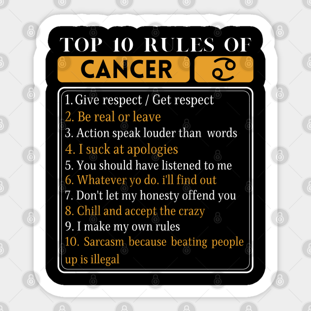 Top 10 Rules Of Cancer, Cancer Zodiac Facts Top 10 Rules Of Cancer